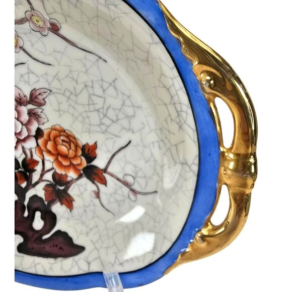 Noritake Morimura Oval Plate Hand Painted Porcelain Tray Floral Design JE296 - Picture 6 of 10